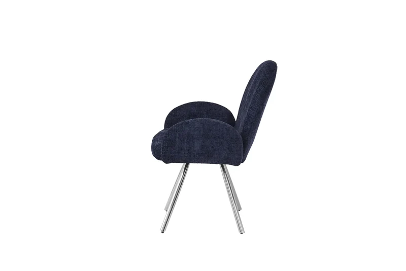 CHAISE AVEC ACCOUDOIR MIMI CHROME BLEU