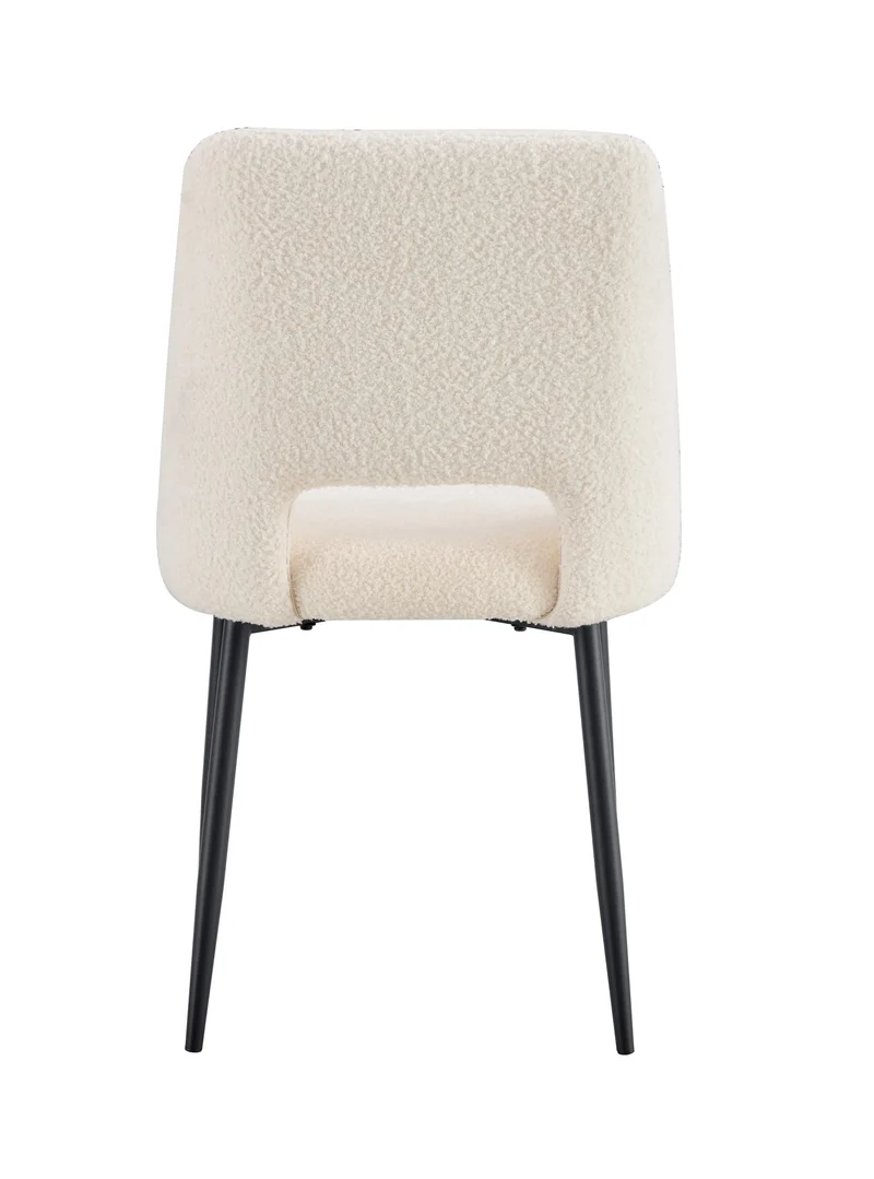 CHAISE AVA PIEDS METAL NOIR DOUDOU BEIGE