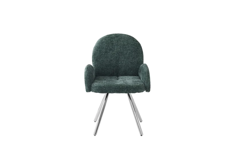 CHAISE AVEC ACCOUDOIR MIMI CHROME VERT SAPIN