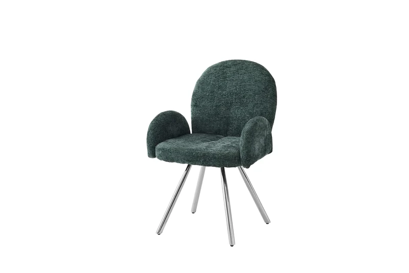 CHAISE AVEC ACCOUDOIR MIMI CHROME VERT SAPIN