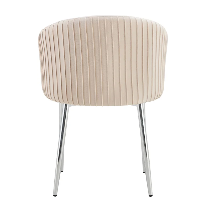 CHAISE AVEC ACCOUDOIR CARLITA BEIGE PIED CHROME