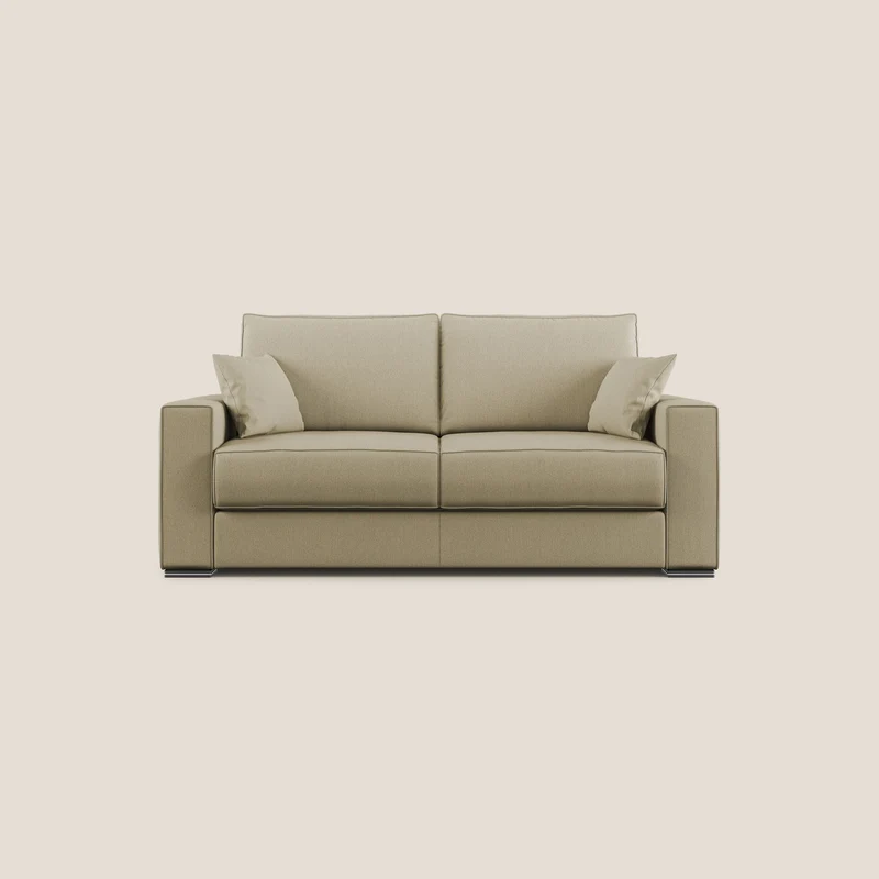 Dream Canapé-lit moderne aux coussins moelleux en tissu détachable T05 camel