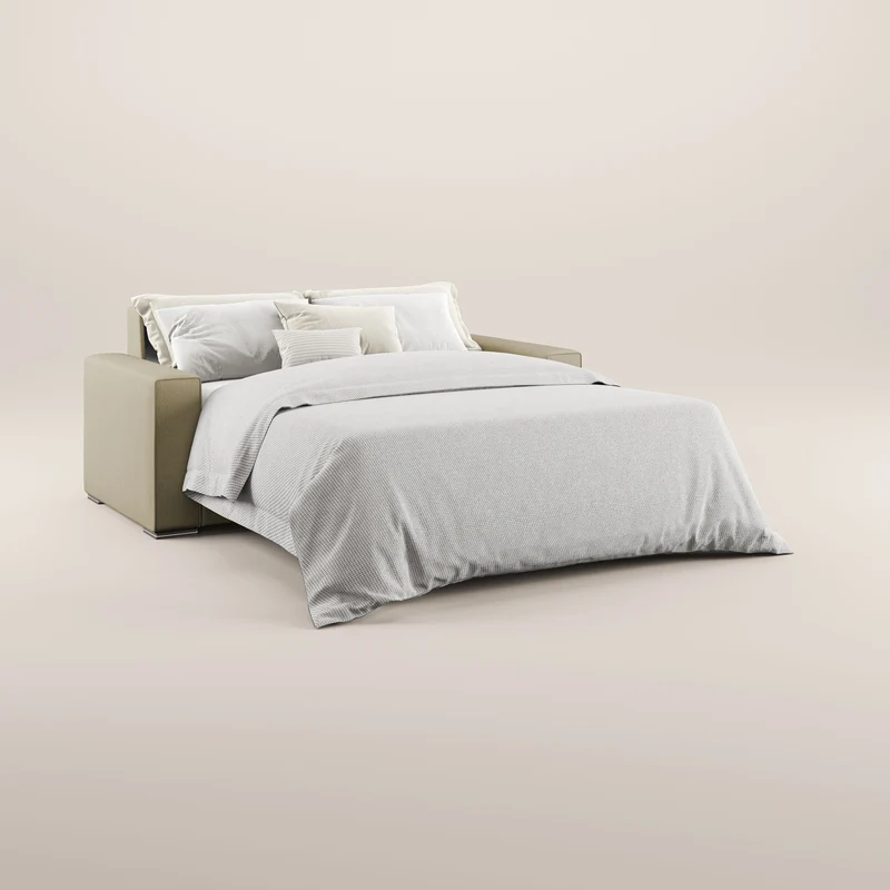 Dream Canapé-lit moderne aux coussins moelleux en tissu détachable T05 camel