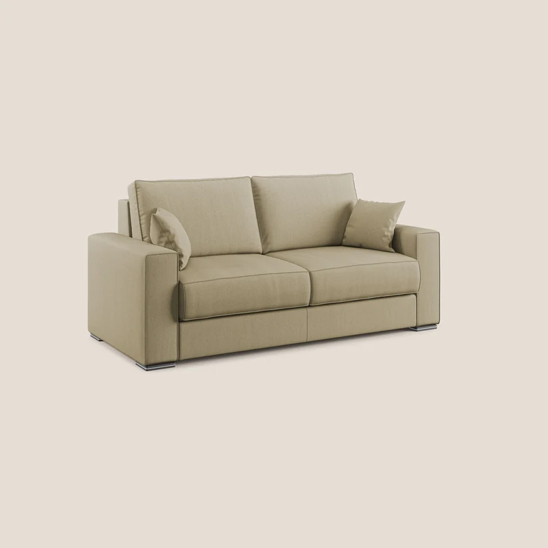 Dream Canapé-lit moderne aux coussins moelleux en tissu détachable T05 camel