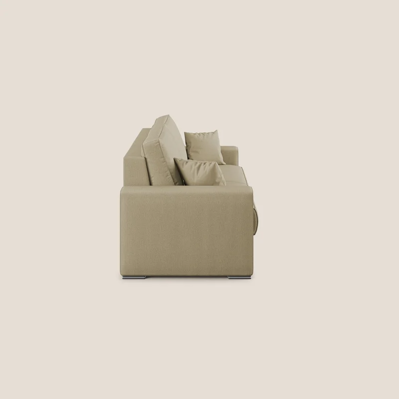Dream Canapé-lit moderne aux coussins moelleux en tissu détachable T05 camel