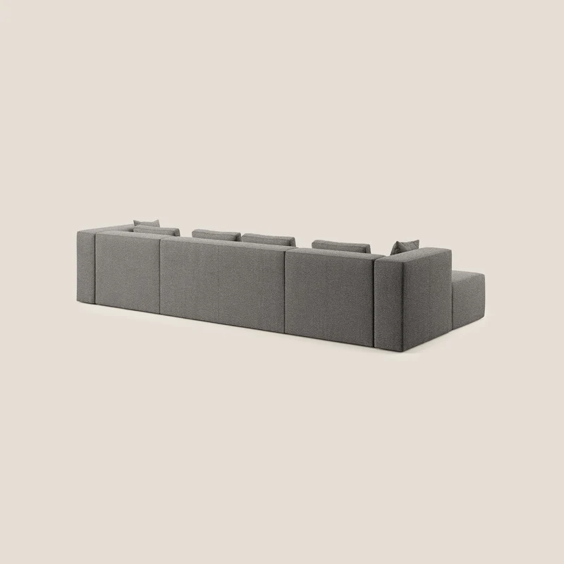 Nettuno canapé panoramique en bouclette douce T07 anthracite