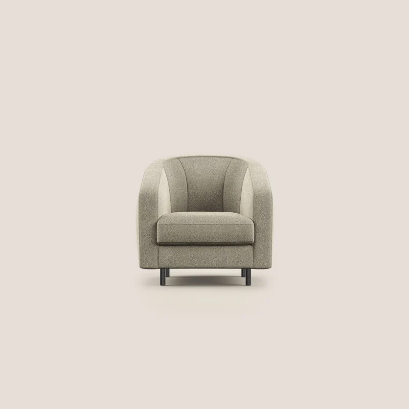 Pandora Fauteuil en tissu bouclé doux et imperméable T07 beige