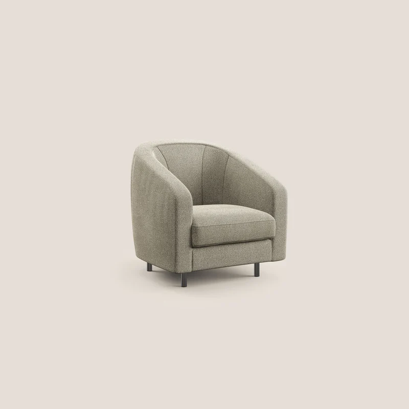 Pandora Fauteuil en tissu bouclé doux et imperméable T07 beige