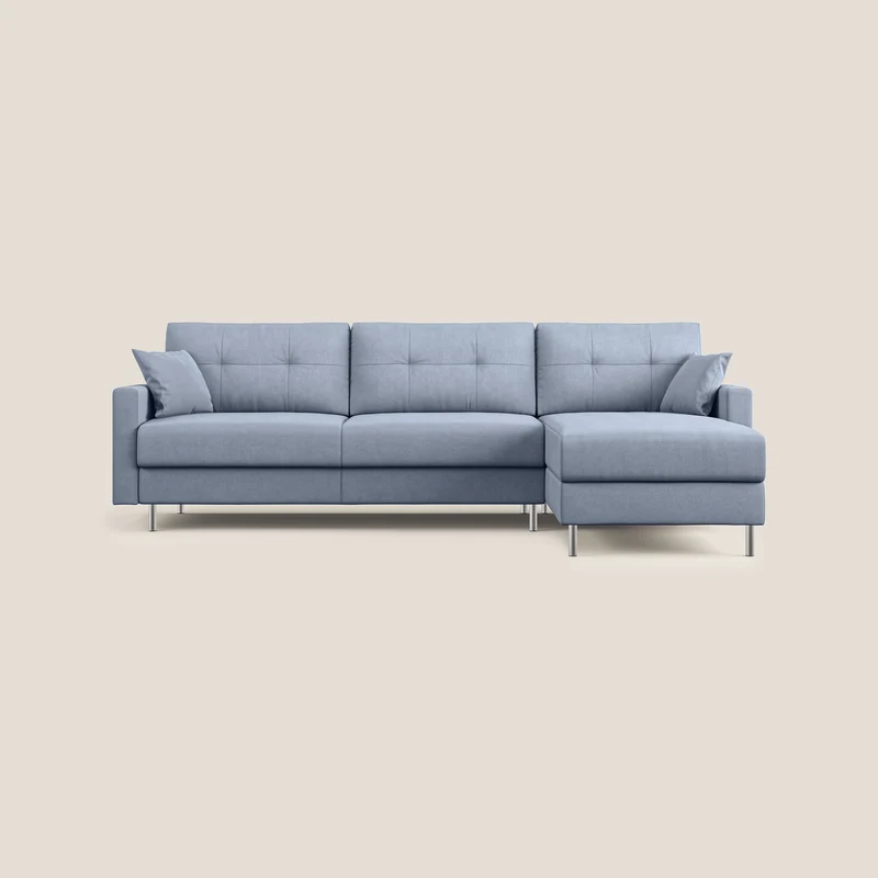 Megan canapé d'angle convertible en microfibre détachable T11 sucre glace