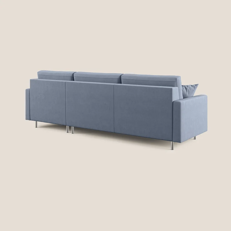 Megan canapé d'angle convertible en microfibre détachable T11 sucre glace
