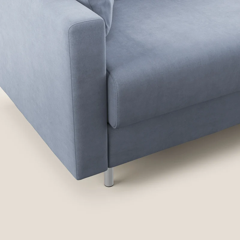 Megan canapé d'angle convertible en microfibre détachable T11 sucre glace