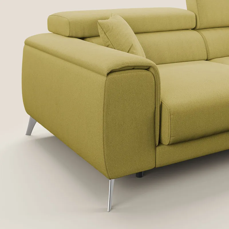 Fusion Canapé avec assises coulissantes en tissu doux antitache T05 jaune