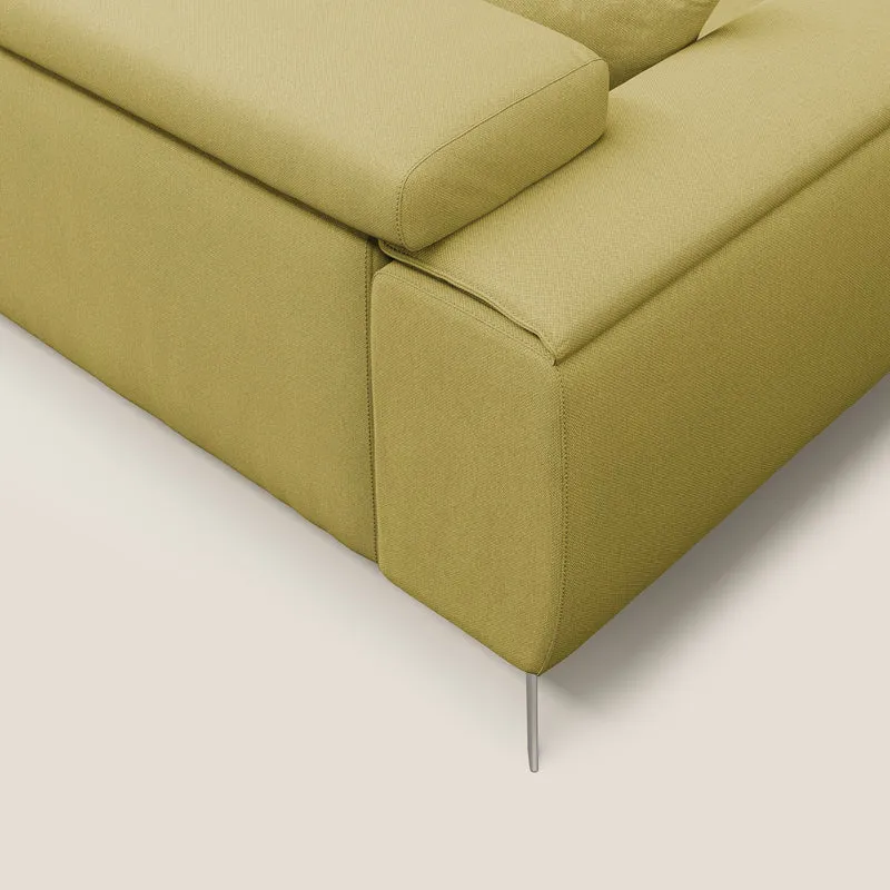 Fusion Canapé avec assises coulissantes en tissu doux antitache T05 jaune