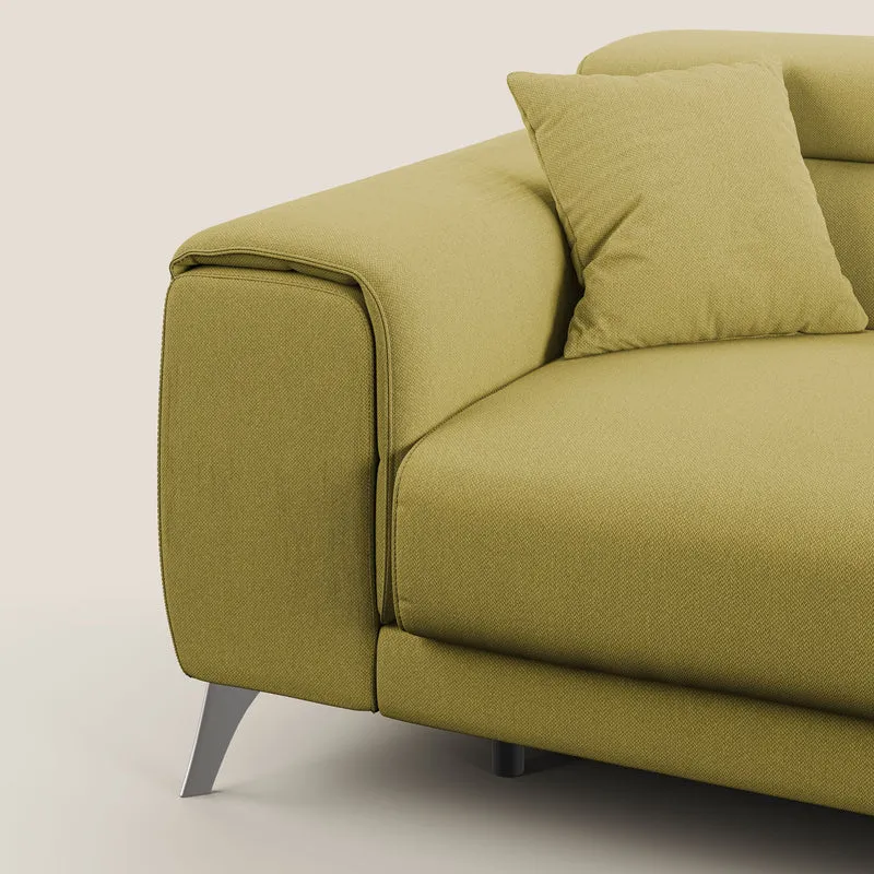 Fusion Canapé avec assises coulissantes en tissu doux antitache T05 jaune