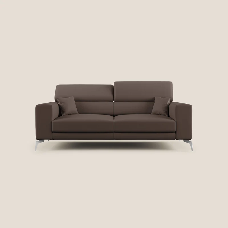 Blade Canapé moderne avec têtières inclinables en Similicuir T04 marron