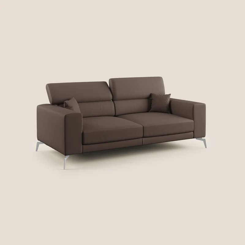 Blade Canapé moderne avec têtières inclinables en Similicuir T04 marron