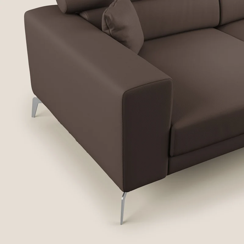 Blade Canapé moderne avec têtières inclinables en Similicuir T04 marron