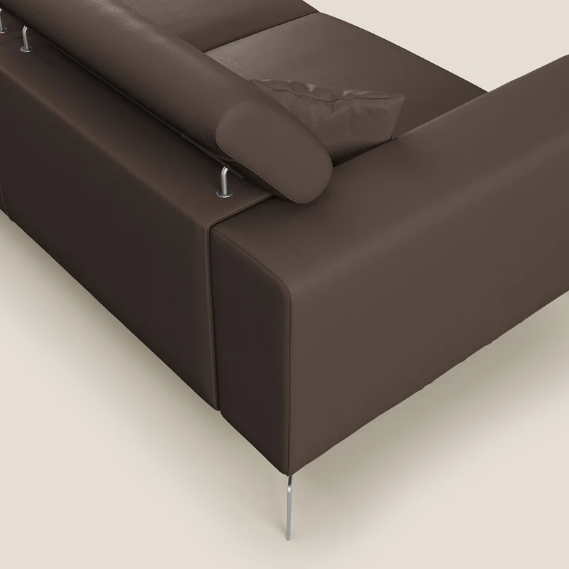 Blade Canapé moderne avec têtières inclinables en Similicuir T04 marron
