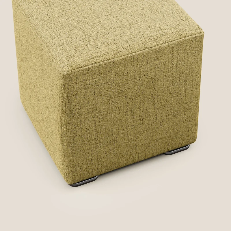 Cube pouf en tissu doux imperméable FELIS T03 jaune