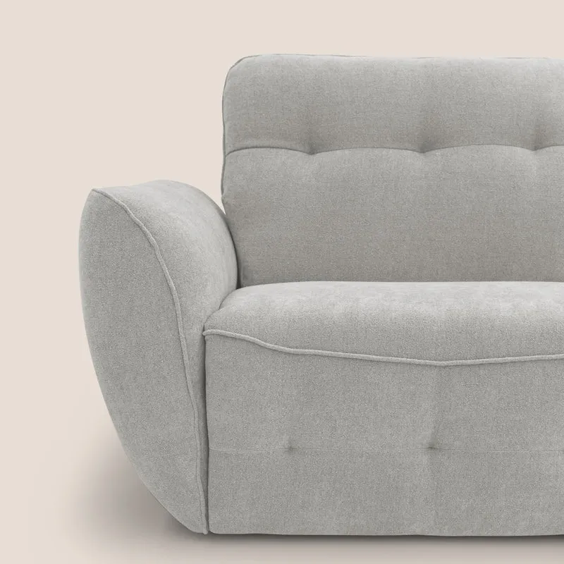 Cerbero canapé d'angle avec pouf terminal en bouclette douce imperméable T07 gris