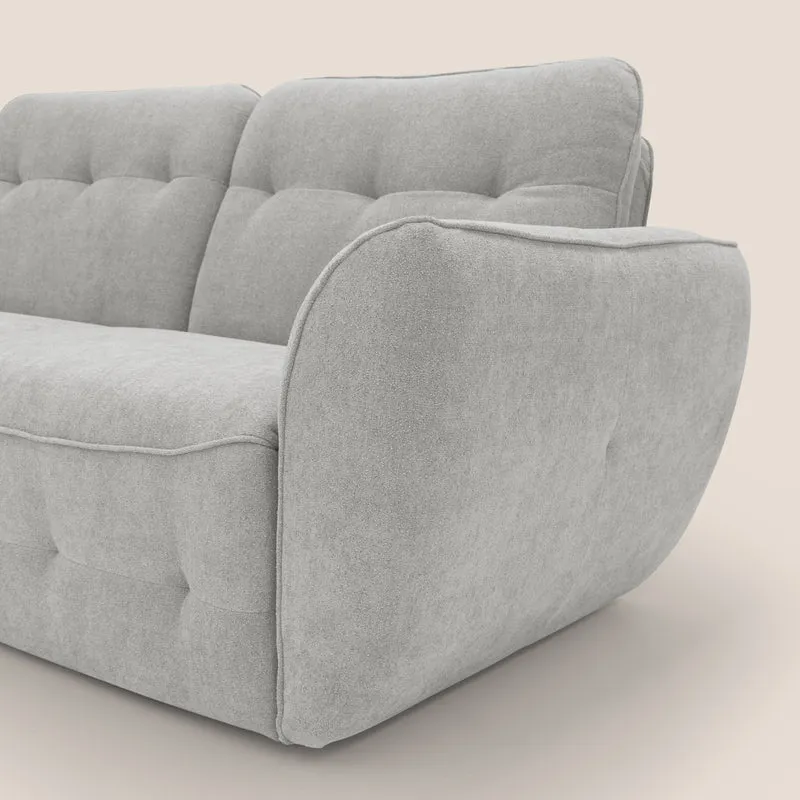 Cerbero canapé d'angle avec pouf terminal en bouclette douce imperméable T07 gris