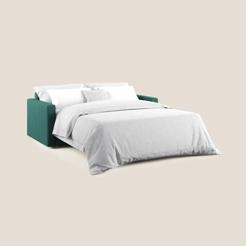 Chris canapé convertible en microfibre détachable T11 bleu canard