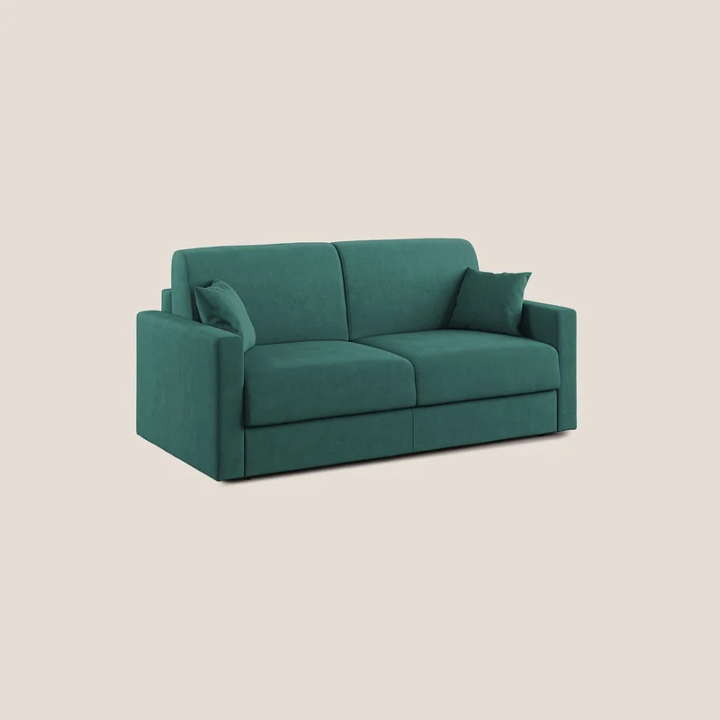 Chris canapé convertible en microfibre détachable T11 bleu canard