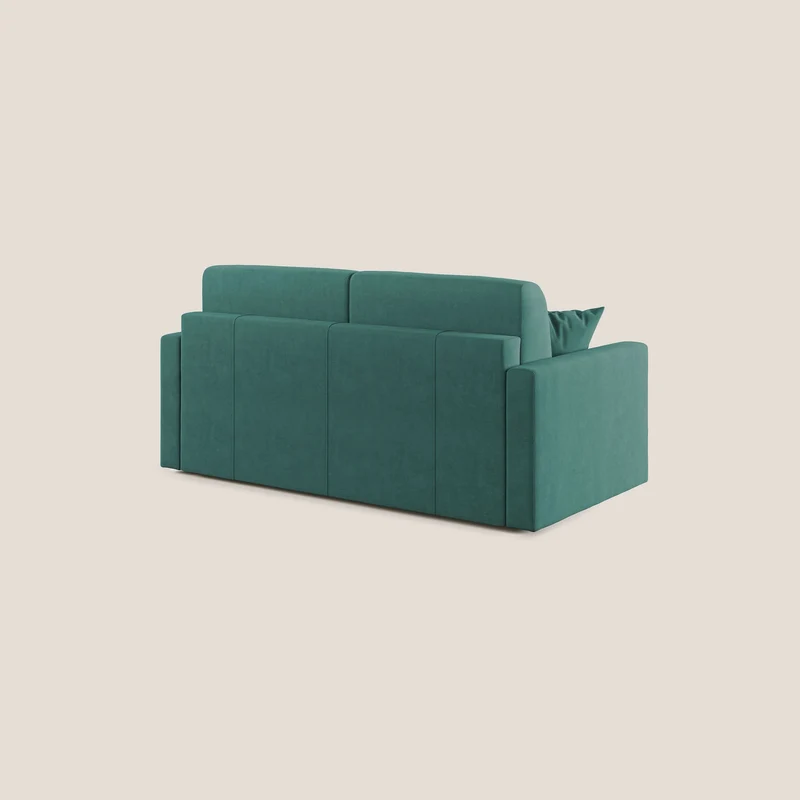 Chris canapé convertible en microfibre détachable T11 bleu canard
