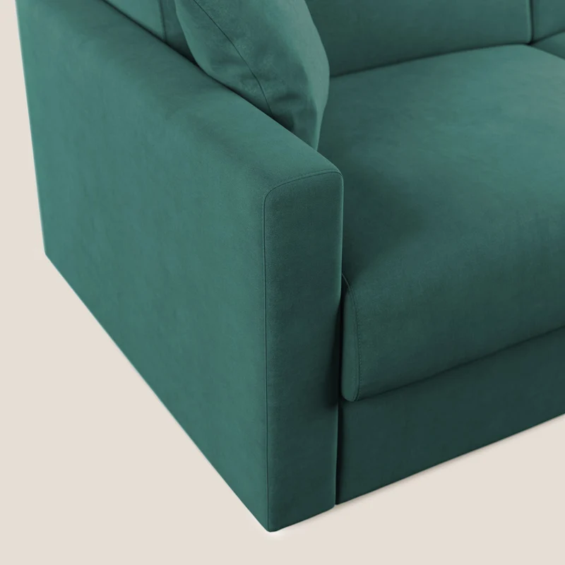 Chris canapé convertible en microfibre détachable T11 bleu canard