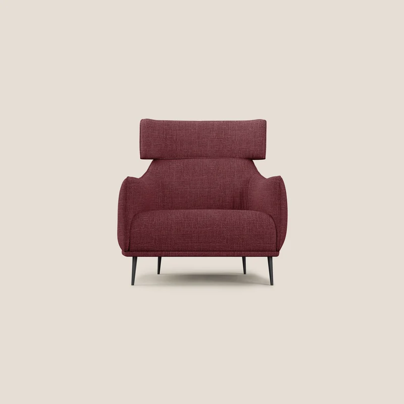 Zelda Fauteuil au design moderne en tissu doux et imperméable T06 rouge