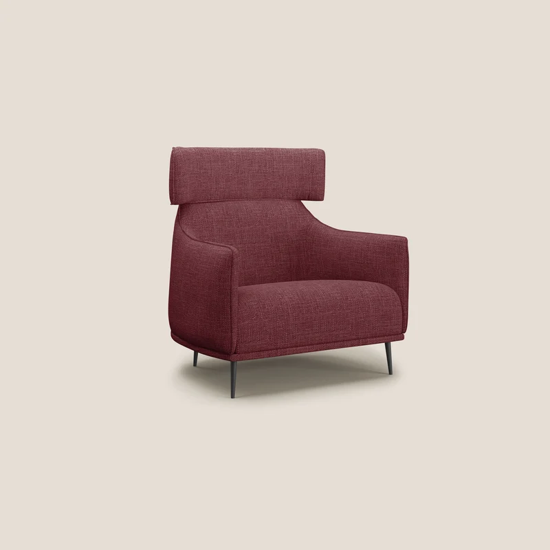 Zelda Fauteuil au design moderne en tissu doux et imperméable T06 rouge