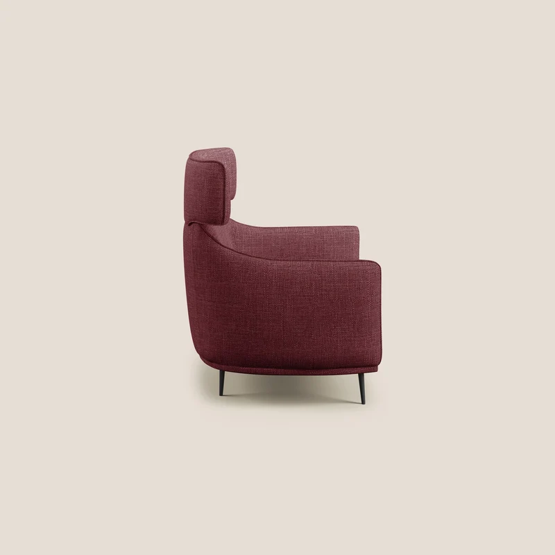 Zelda Fauteuil au design moderne en tissu doux et imperméable T06 rouge