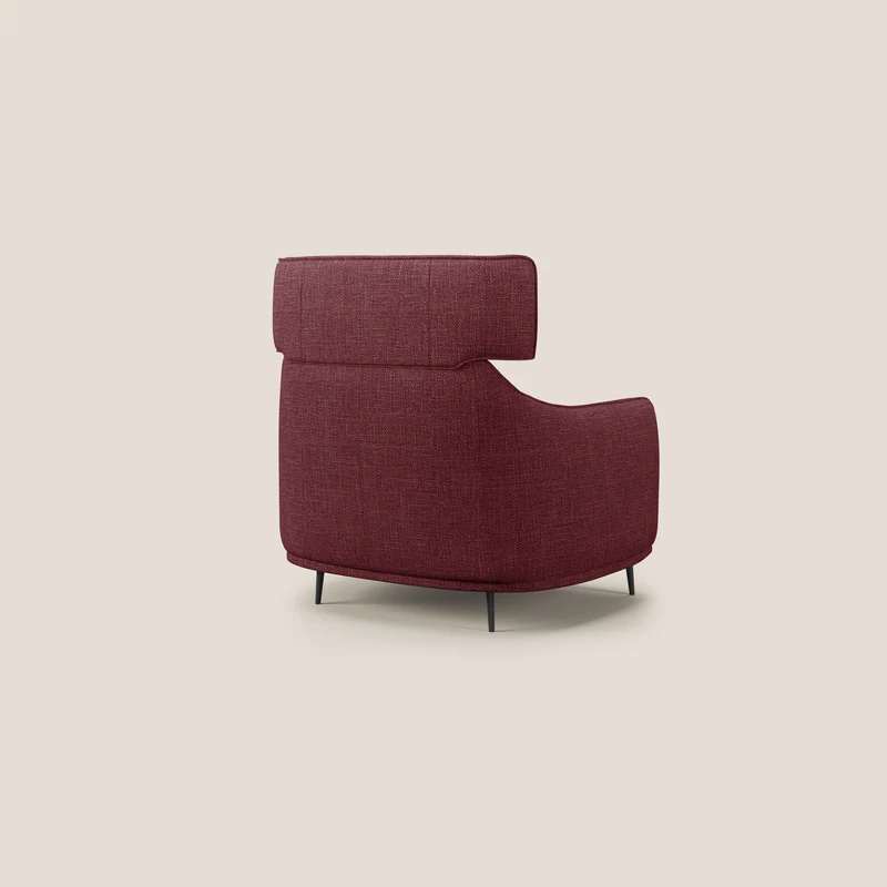 Zelda Fauteuil au design moderne en tissu doux et imperméable T06 rouge