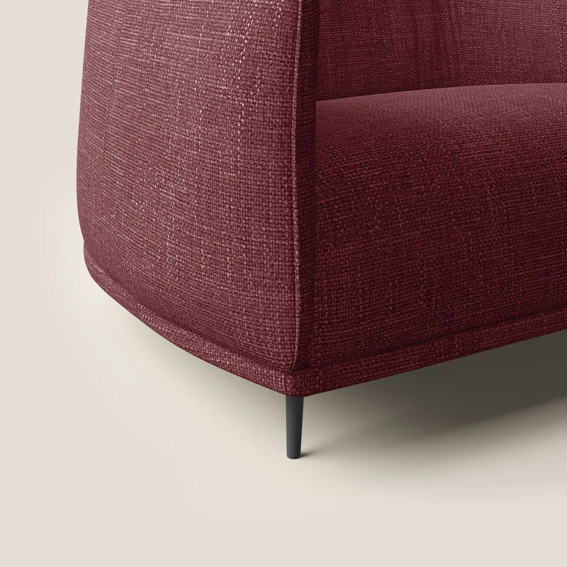 Zelda Fauteuil au design moderne en tissu doux et imperméable T06 rouge