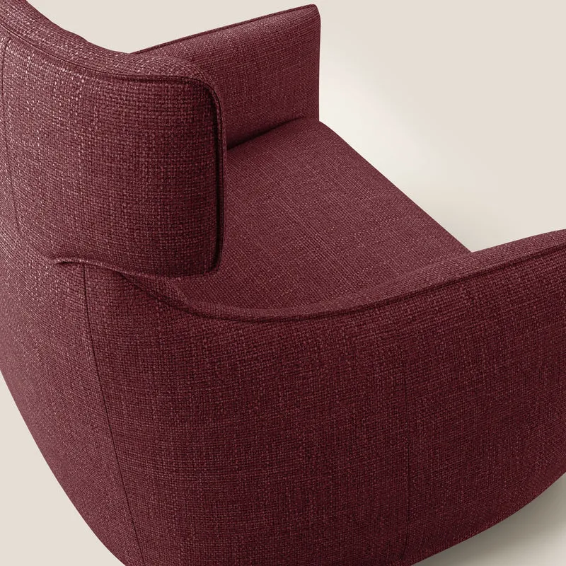Zelda Fauteuil au design moderne en tissu doux et imperméable T06 rouge