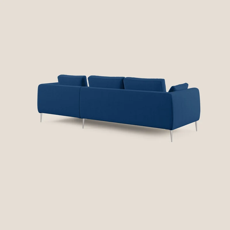 Plano canapé d'angle moderne en microfibre technique détachable T11 bleu