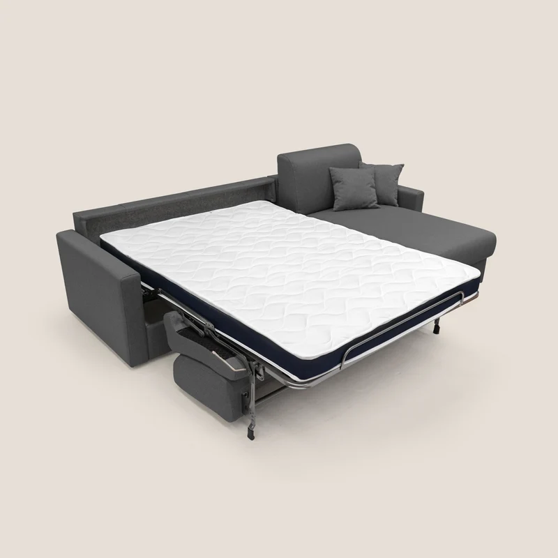 Chris Canapé d'angle 5 places en tissu imperméable T13 anthracite