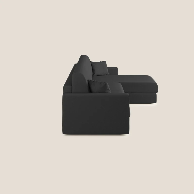 Chris Canapé d'angle 5 places en tissu imperméable T13 anthracite