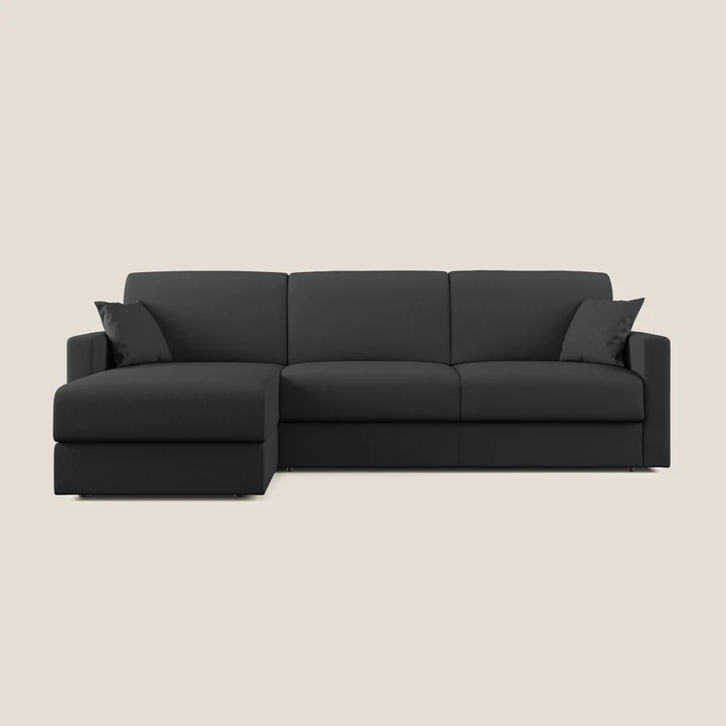 Chris Canapé d'angle 5 places en tissu imperméable T13 anthracite