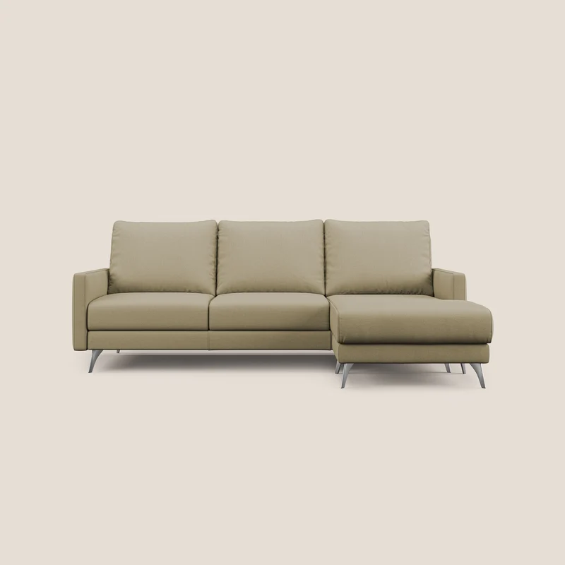 Klimt canapé d'angle avec assises coulissantes en tissu dous détachable T05 chameau