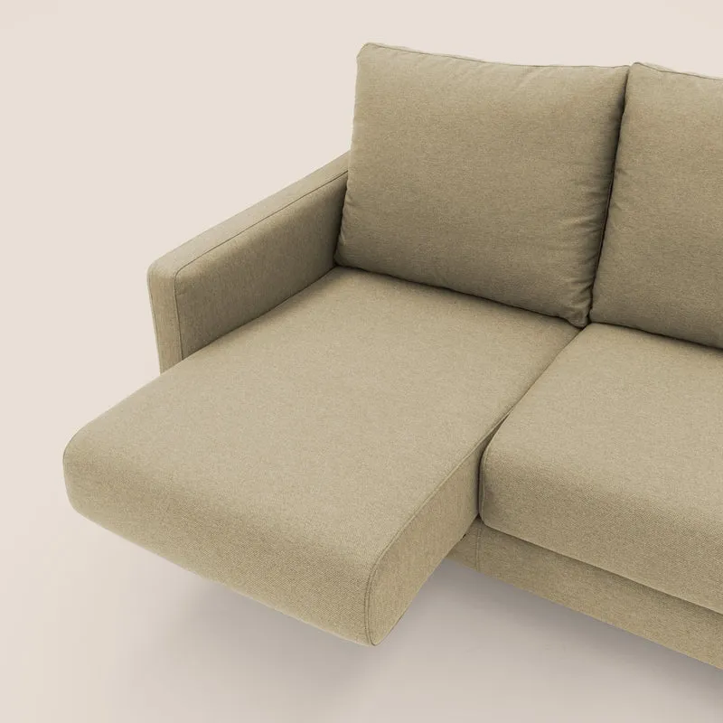 Klimt canapé d'angle avec assises coulissantes en tissu dous détachable T05 chameau