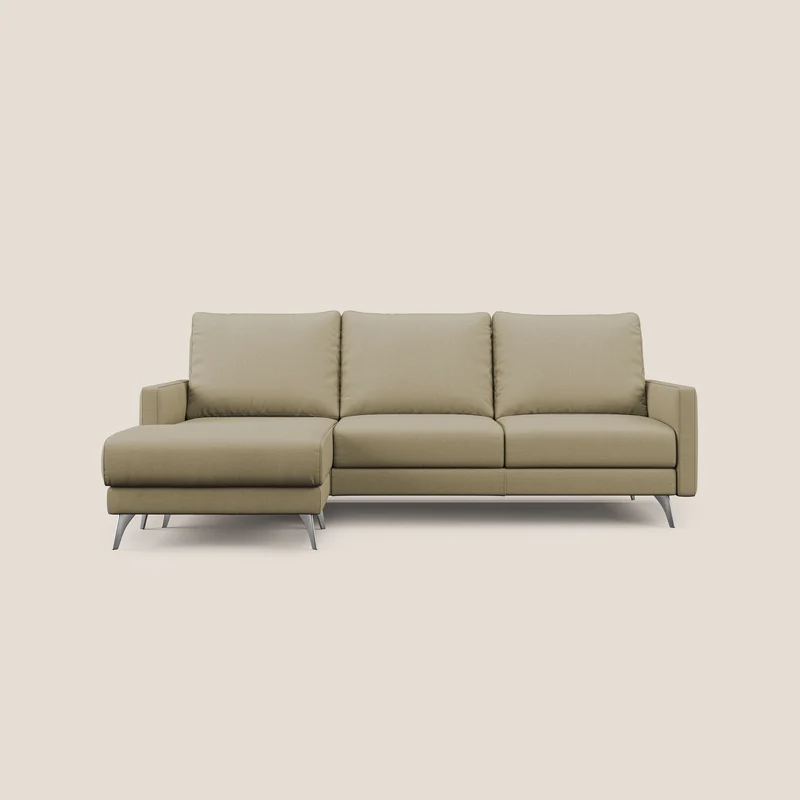 Klimt canapé d'angle avec assises coulissantes en tissu dous détachable T05 chameau