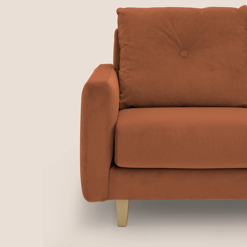 Matisse canapé 3 assises coulissantes et dossier en duvet d'oie en tissu détachable T17 orange