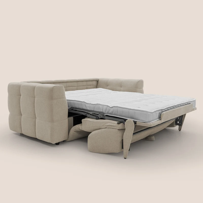 Tender Canapé convertible avec matelas H14 cm en bouclette imperméable T07 beige