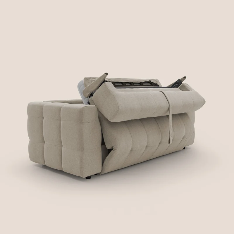 Tender Canapé convertible avec matelas H14 cm en bouclette imperméable T07 beige