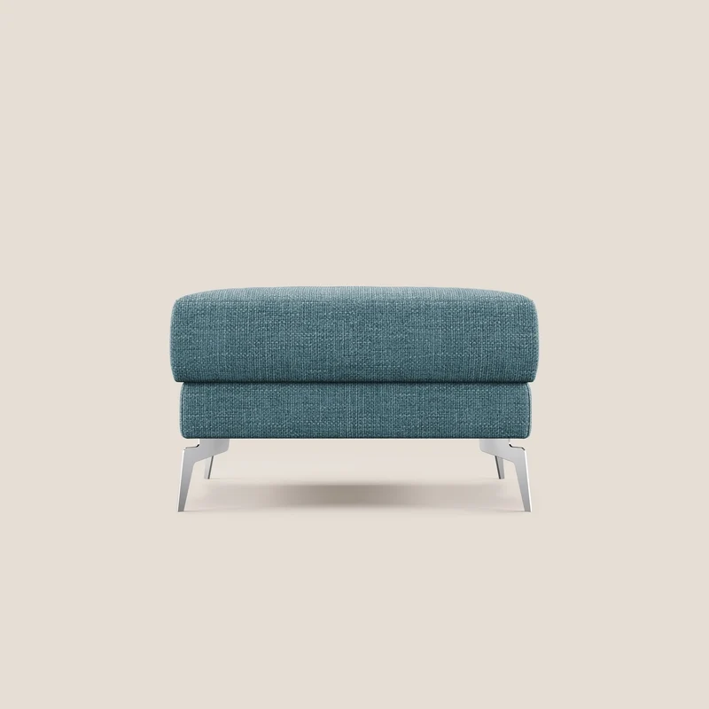 Star Pouf avec pieds hauts en tissu imperméable doux entrelacé T06 bleu ciel