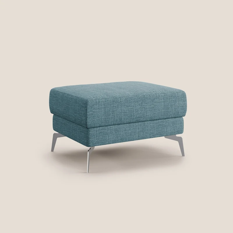 Star Pouf avec pieds hauts en tissu imperméable doux entrelacé T06 bleu ciel