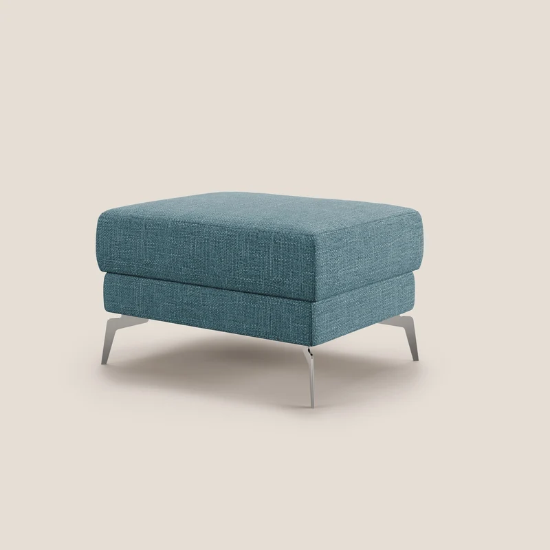 Star Pouf avec pieds hauts en tissu imperméable doux entrelacé T06 bleu ciel