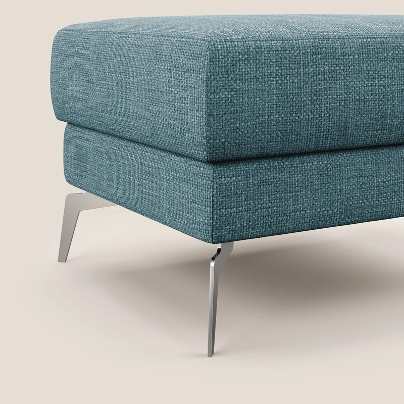 Star Pouf avec pieds hauts en tissu imperméable doux entrelacé T06 bleu ciel