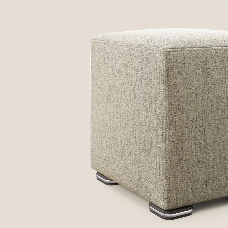 Cube pouf en tissu doux imperméable FELIS T03 beige